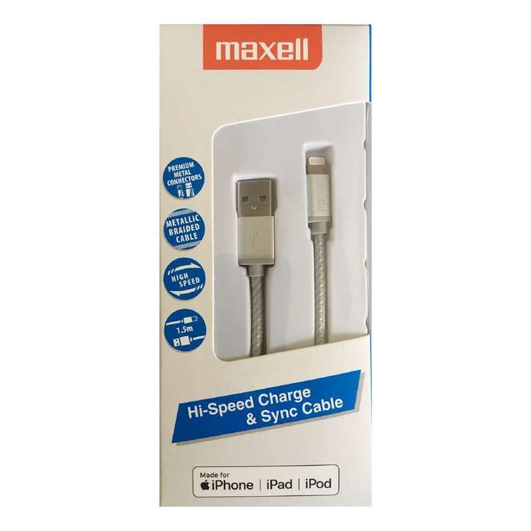 Maxell Lightning Metal Braided 150 cm Cable Blue 1.5 m