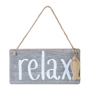 Living Space Relax Wall Plaque Natural 20 x 10 cm