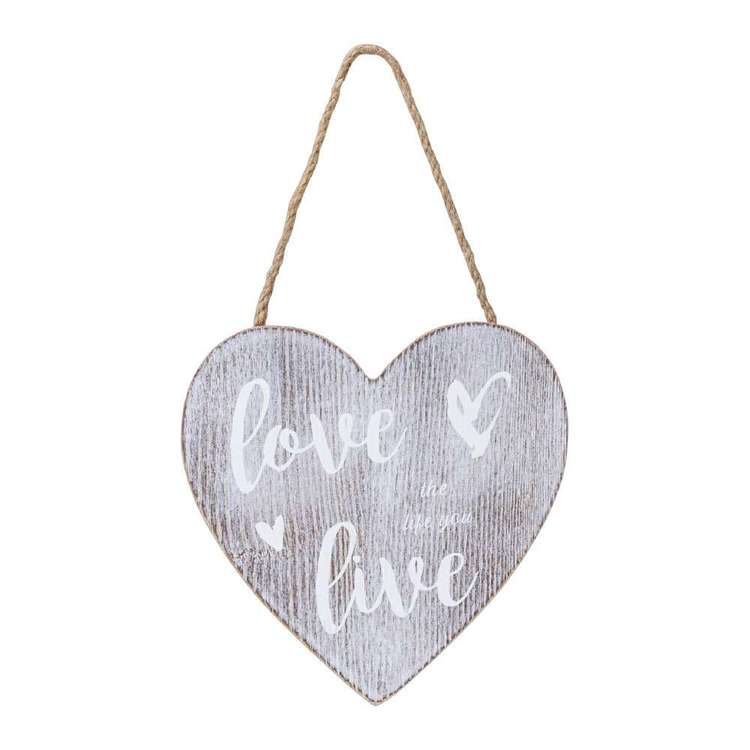 Living Space Love Life Wall Plaque Natural 20 x 20 cm