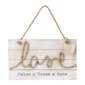 Living Space Love Wall Plaque With Rope Natural 25 x 15 cm