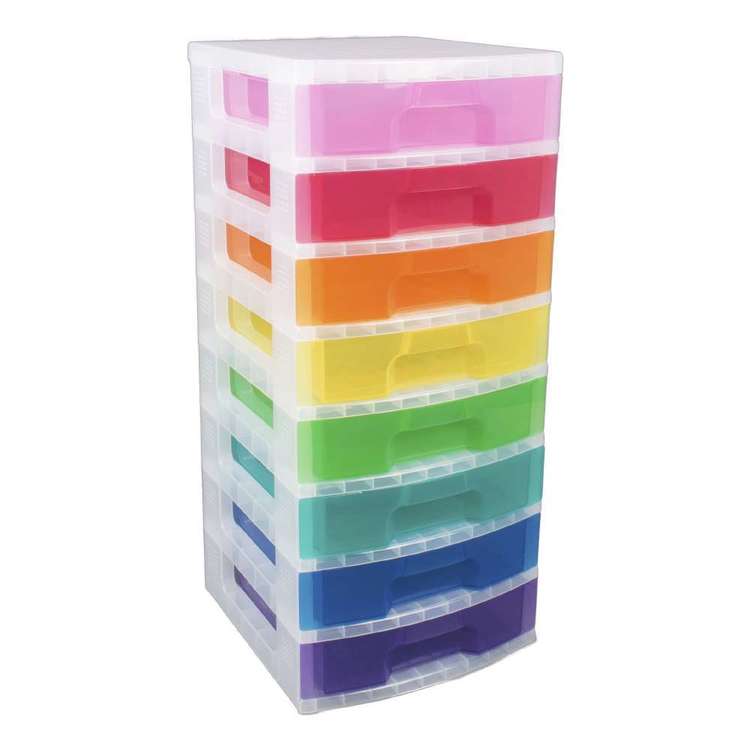 Really Useful Boxes Scrapbook Drawers Towers Rainbow 8 x 9.5 L