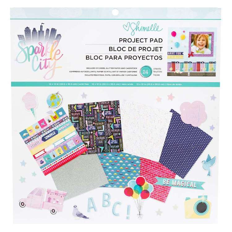 American Crafts Shimelle Sparkle City 12 x 12 in Project Pad