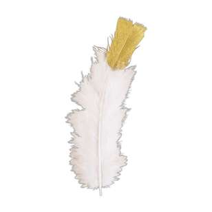 Craftsmart Marabou Feather 10 Pack White & Gold