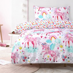 Kids House Rainbow Pegasus Quilt Cover Set Multicoloured