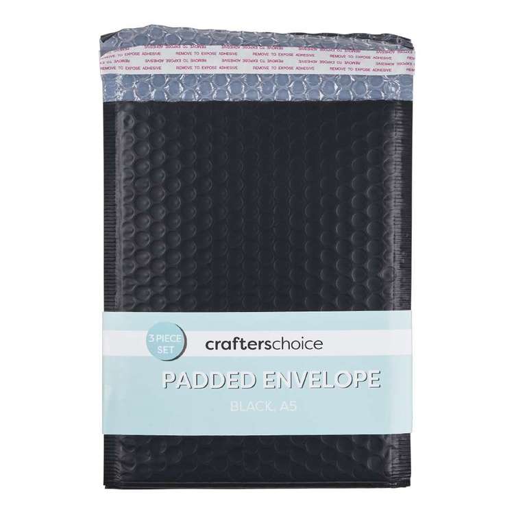 Crafters Choice Padded Envelope 3 Pack Black A5