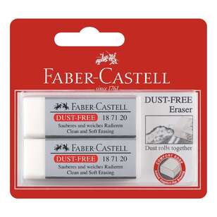 Faber Castell Dust-Free Eraser 2 Pack White Large