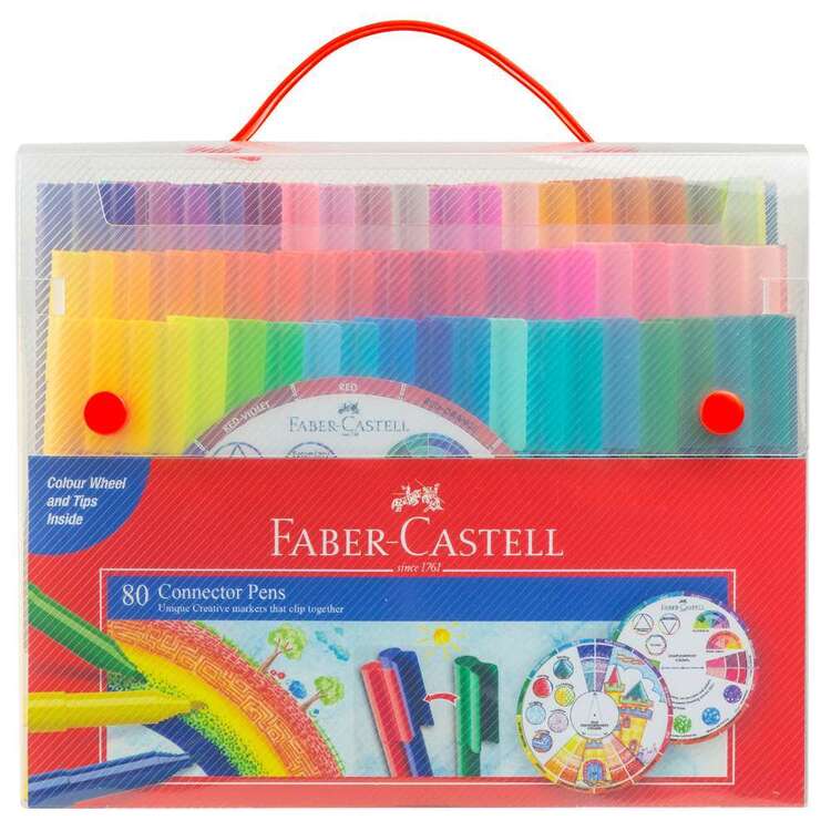 Faber Castell 80 Connector Pens Set With Colourwheel Multicoloured