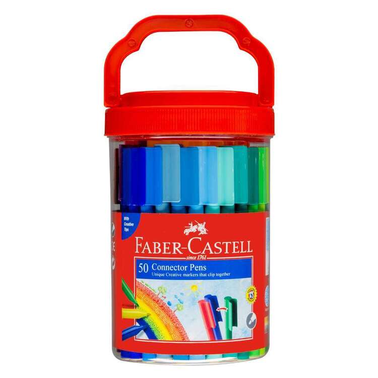 Faber Castell 50 Connector Pens Jar Multicoloured