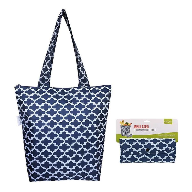 Sachi Moroccan Insulated Market Tote Navy 28 x 18 cm