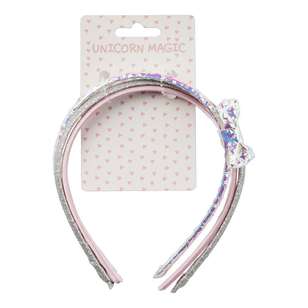 Unicorn Magic Headband Shimmer Bow 3 Pack Multicoloured