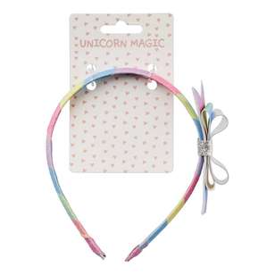 Unicorn Magic Headband Rainbow Bow Multicoloured