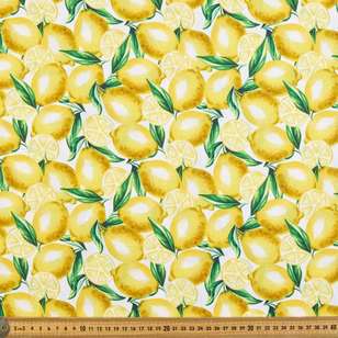 Lemon Digital Printed Organic Cotton Poplin Fabric Lemon 112 cm