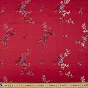 Oriental Brocade Fabric #2 Red 90 cm