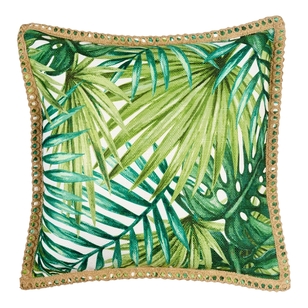 KOO Home Tropics Leaf Printed Cushion Green 50 x 50 cm
