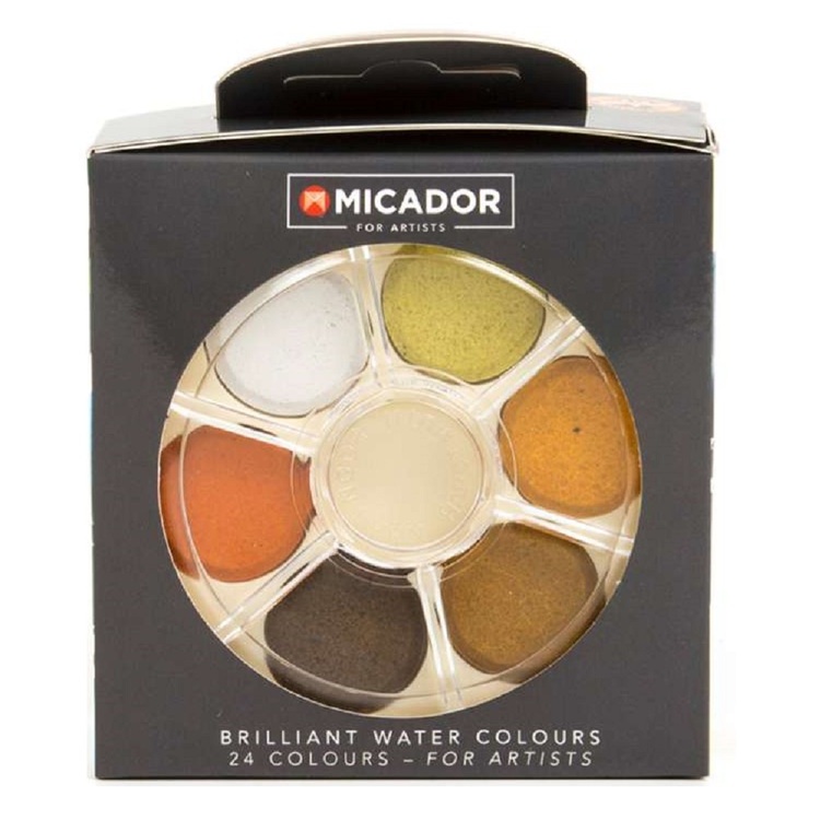 Micador Watercolour Disc 24 Pack Metallic