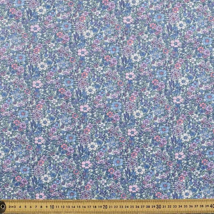 English Garden Printed Mix N Match Cotton Polyester Fabric Pink 112 cm