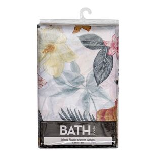 Bath By Ladelle Island Flower Shower Curtain 180 x 180 cm