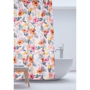 Bath By Ladelle Island Flower Shower Curtain 180 x 180 cm