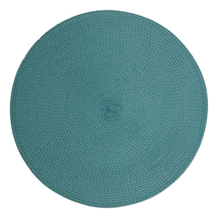 KOO Home Oran Pack of 2 Round Placemats Azure 38 cm