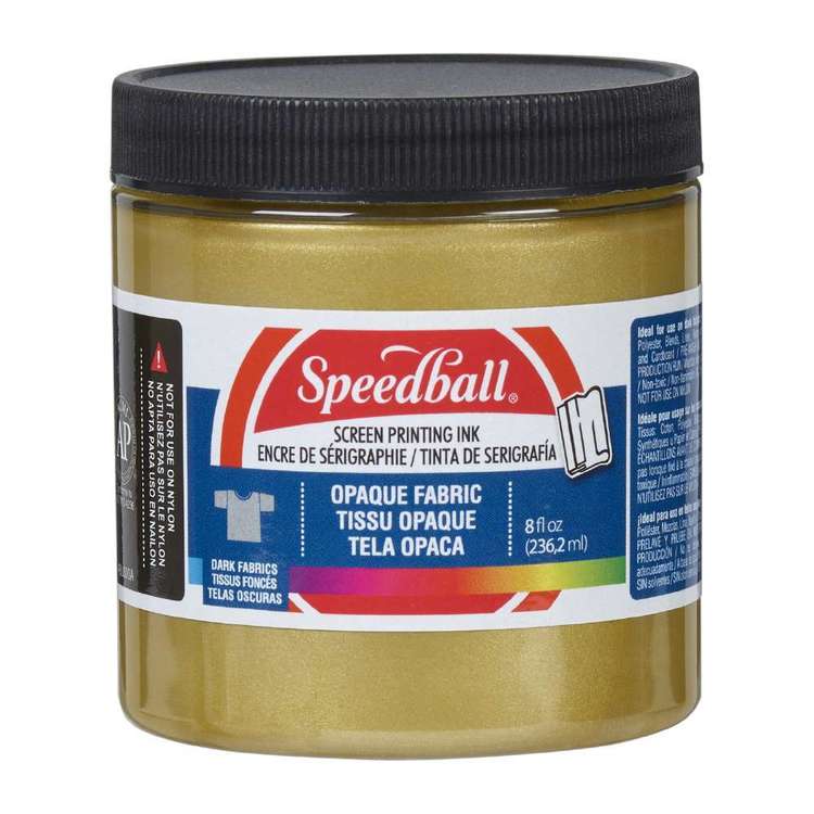 Gold Color Screen Ink Speedball Screen Print Opaque Fabric Ink Gold 8 oz | Spotlight Australia