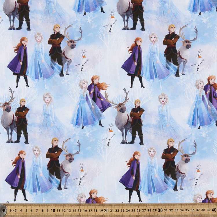 Disney Frozen 2 Arendelle Cotton Fabric Ice Blue 112 cm