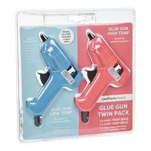 Crafters Choice Hi And Low Glue Gun 2 Pack Blue & Pink