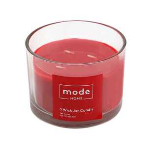 Mode Red Berries 3 Wick Scented Candle Jar Red Berries 11 x 10 x 8 cm