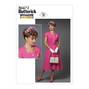 Butterick Pattern B6672 Nancy Farris-Thee Making History Misses' Costume and Hat