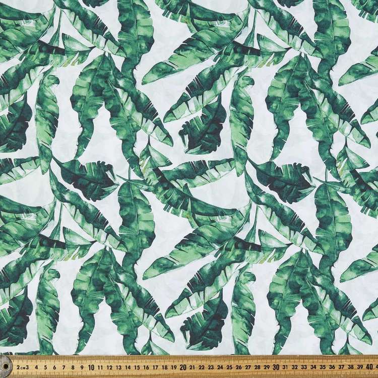Banana Leaf Digital Printed Cotton Poplin Fabric Multicoloured 112 cm