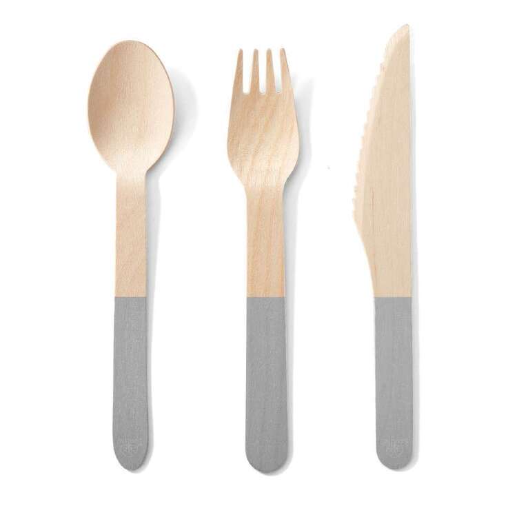 EcoSouLife Colour Wooden Cutlery Set 24 Pieces