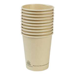 EcoSouLife Bamboo Pulp Cups 10 Pack Natural 237 mL