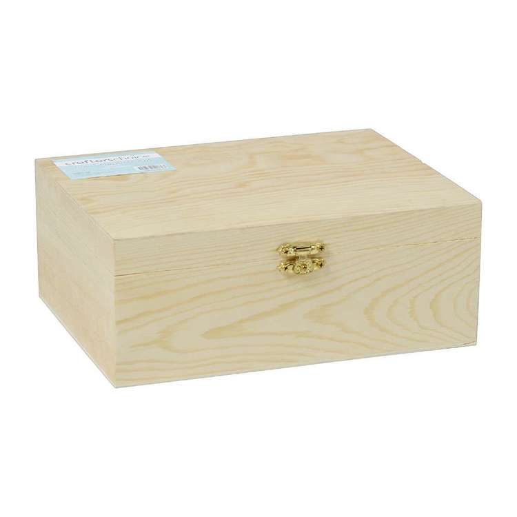 Crafters Choice Timber Box With Hinge Natural 16.5 x 12 x 6.5 cm