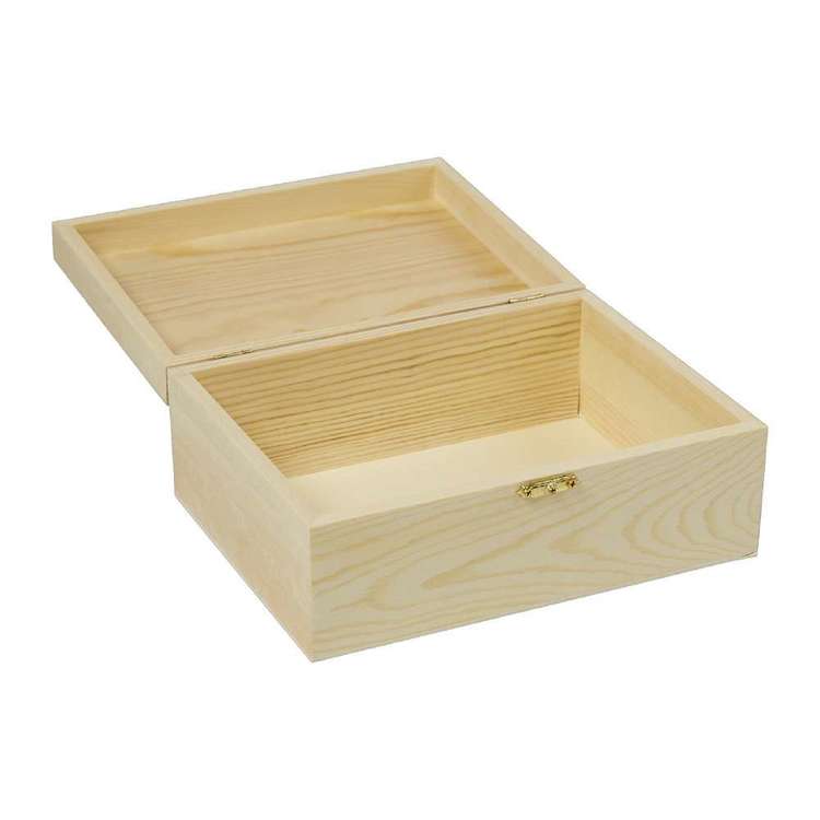 Crafters Choice Timber Box With Hinge Natural 16.5 x 12 x 6.5 cm