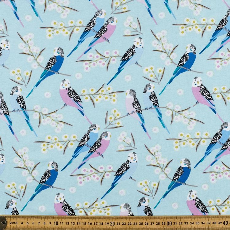 Jocelyn Proust Budgie Snugglers Printed 112 cm Organic Cotton Jersey Fabric