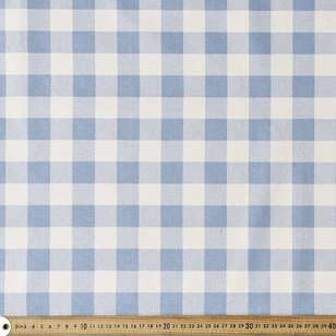 Gingham Thermal Curtain Fabric Chambray 120 cm