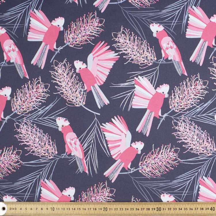 Jocelyn Proust Cockatoo Curtain Fabric Navy 150 cm