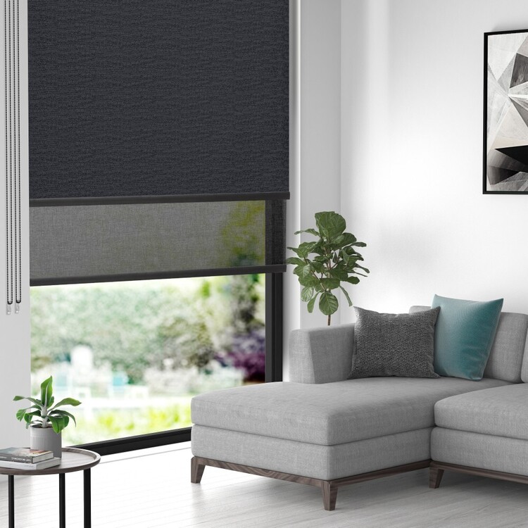 Caprice Urban Dual Roller Blind Charcoal