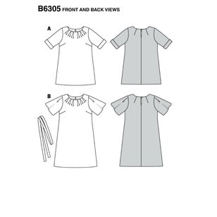 Burda Sewing Pattern 6305 Women's Top and Dress White 20 - 24
