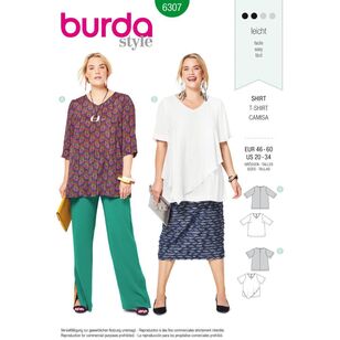 Burda Style Pattern 6307 Women's Asymmetric Top 20 - 34