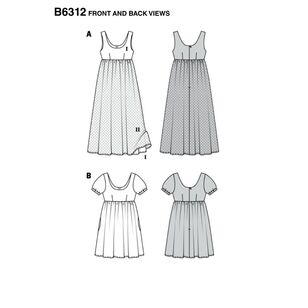 Burda Style Pattern 6312 Misses' Ballet Neckline Dress 6 - 19