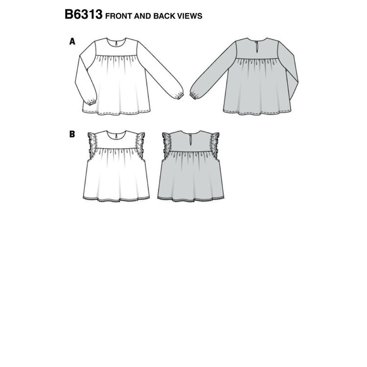 Burda Sewing Pattern 6313 Misses' Top White 6 - 20