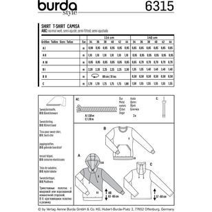 Burda Style Pattern 6315 Misses' Hoodie 8 - 18