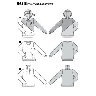 Burda Style Pattern 6315 Misses' Hoodie 8 - 18