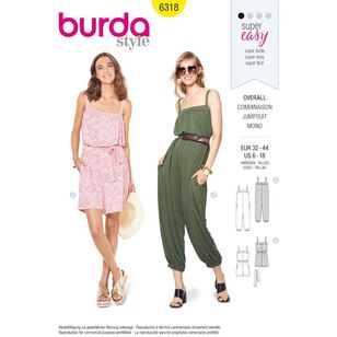 Burda Style Pattern 6318 Misses' Jumpsuit 6 - 18