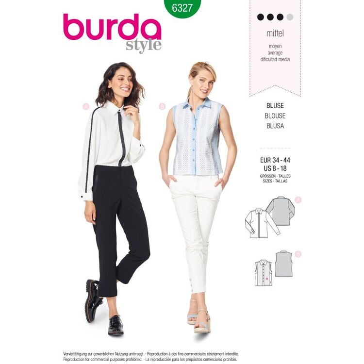 Burda Style Pattern 6327 Misses' Shirt