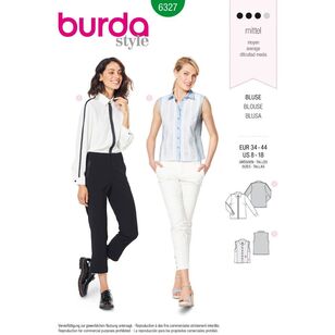 Burda Style Pattern 6327 Misses' Shirt 8 - 18