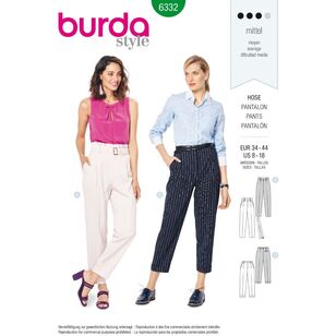 Burda Style Pattern 6332 Misses' High waisted Pants 8 - 18