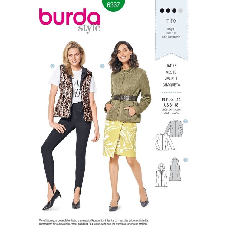 Burda Style Pattern 6337 Misses' Quilted Jacket