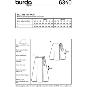 Burda Style Pattern 6340 Misses' Wrap Skirt 8 - 18