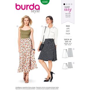 Burda Style Pattern 6340 Misses' Wrap Skirt 8 - 18